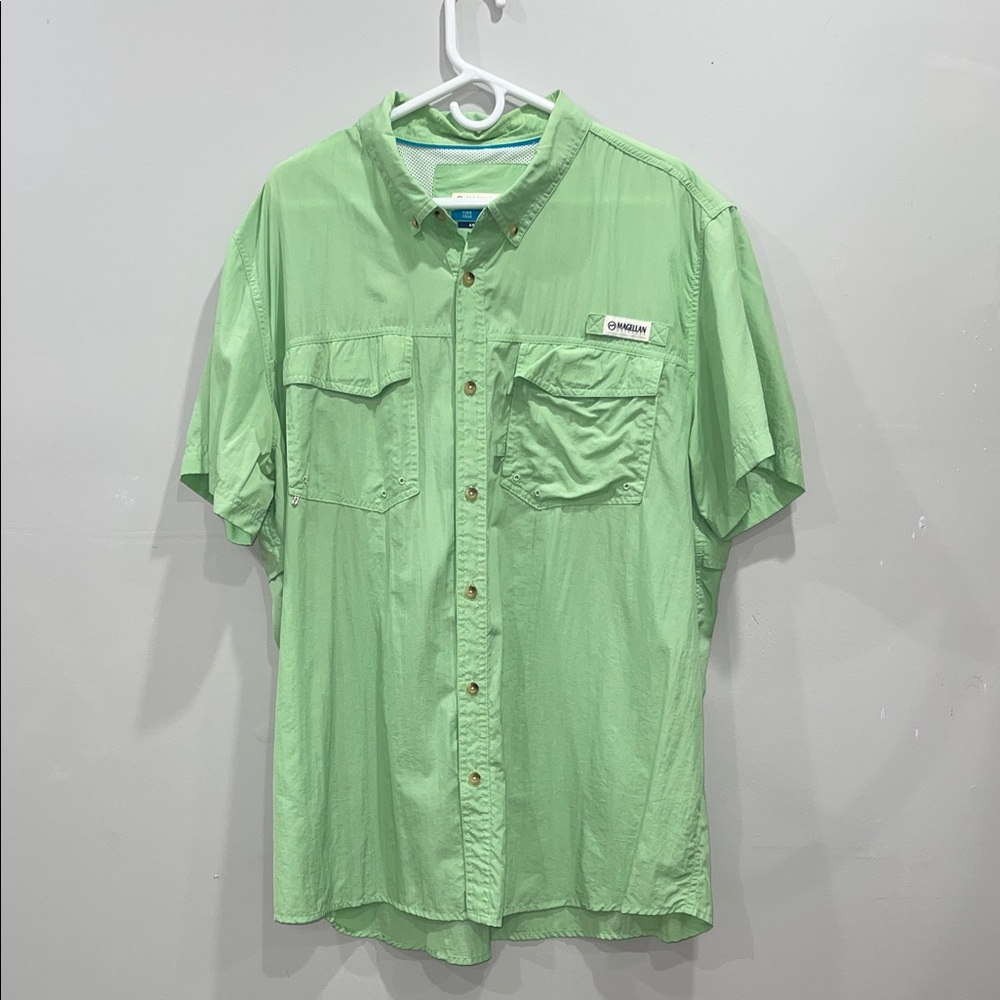 Magellan Outdoors Men’s Short-Sleeve Button-Down Shirt — Mint Green